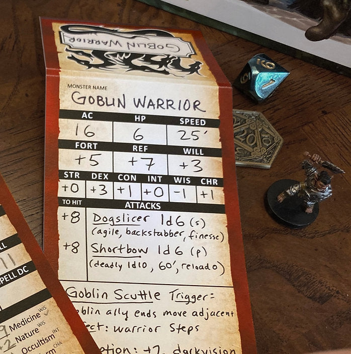 50 Blank Monster Trackers Pathfinder 2E
