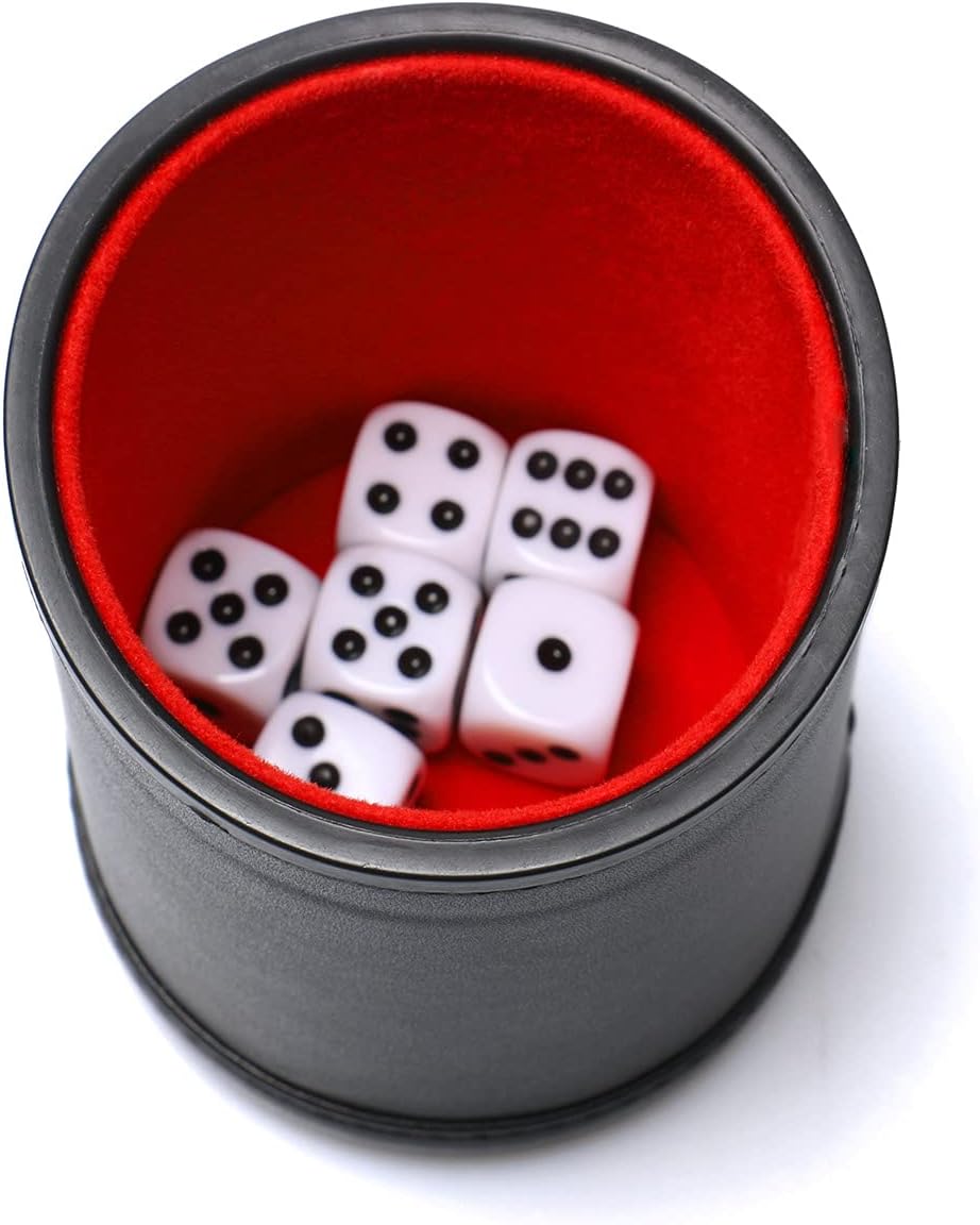 Felt Lined Leather Dice Cup Set