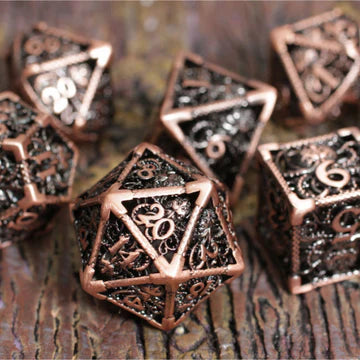 Copper Dofleini Hollow Metal Dice Set