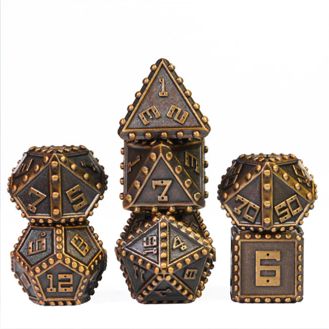 Gold Brigandine Armor - Metal RPG Dice Set