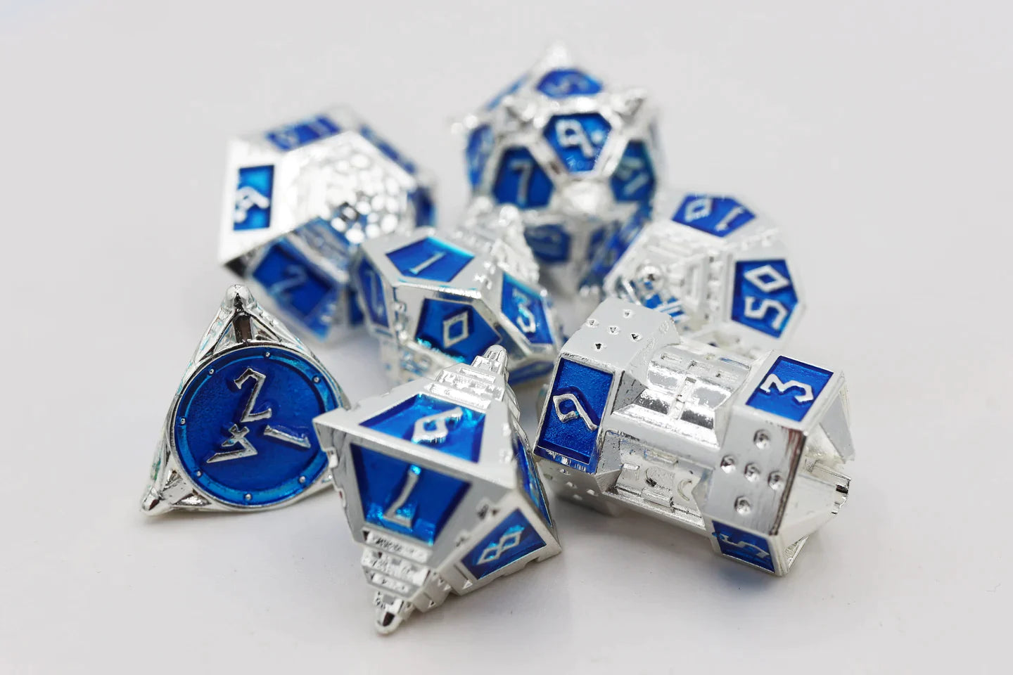 Dice 51: Interstellar Indigo - Metal RPG Dice Set