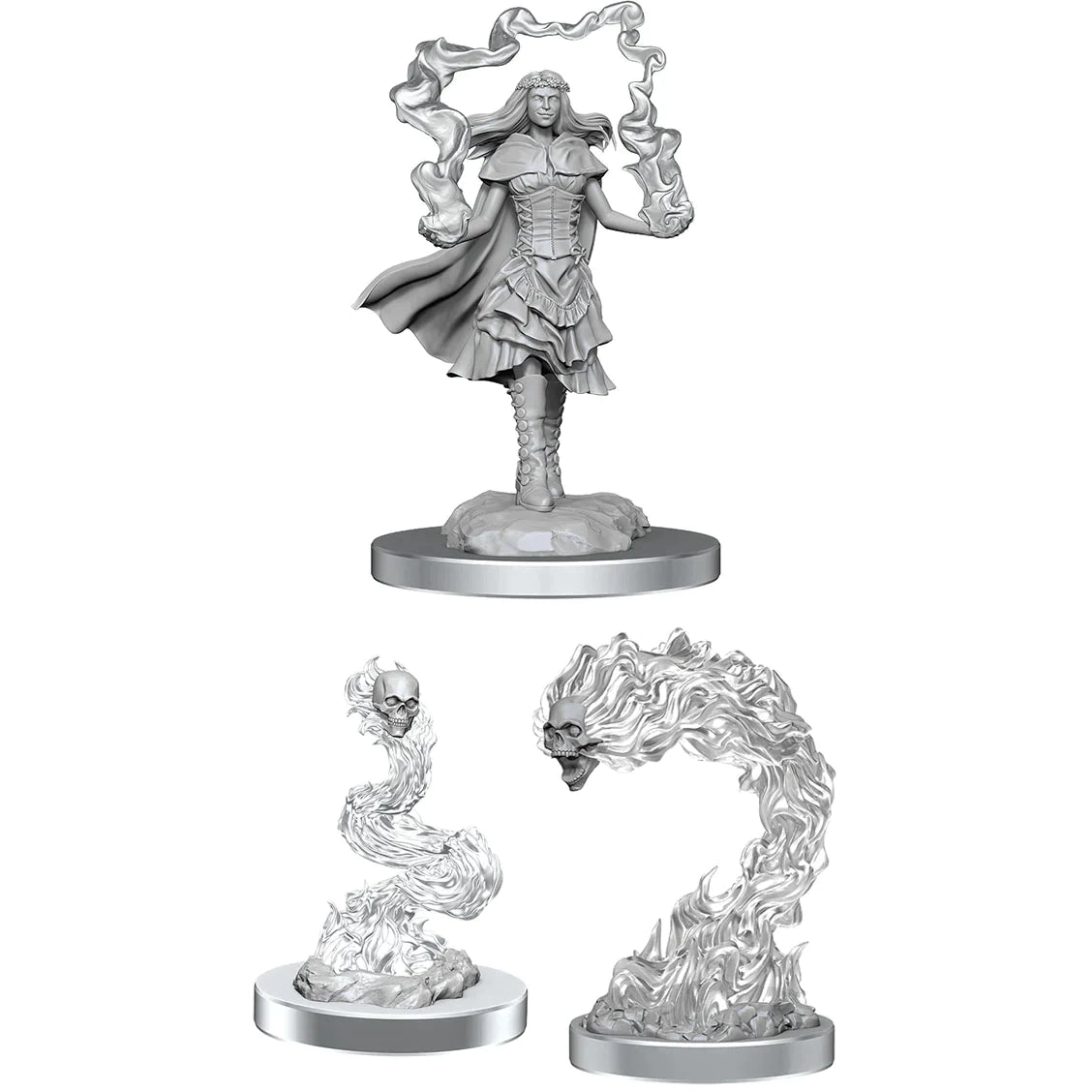 D&D Nolzur's Marvelous Miniatures: Dark Spellcaster & Flameskulls
