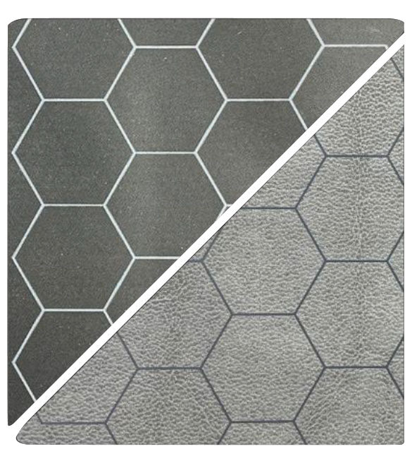 Battlemat: 1in Reversible Black-Grey Hexes (23.5in x 26in Playing Surface)