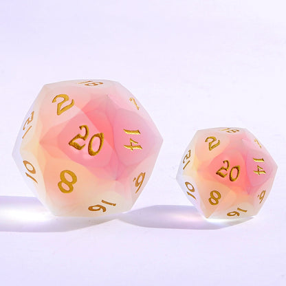 30mm Chonk Luster Cut D20 - Frosted Prismatic Crystal