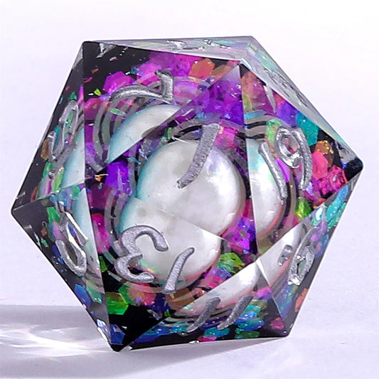 Captured Magic Sharp Edge Resin Dice - Celestial Pearl