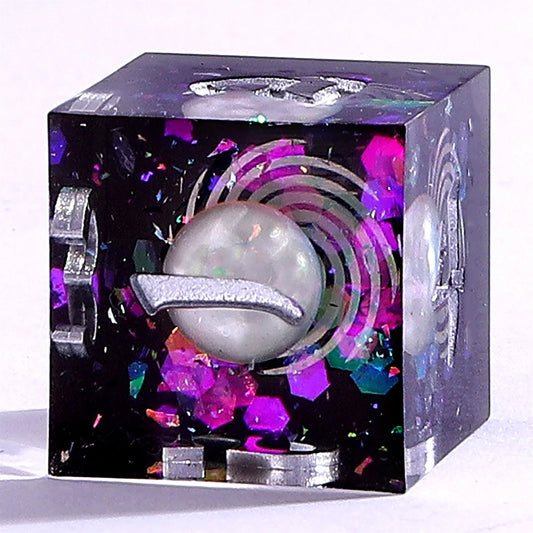 Captured Magic Sharp Edge Resin Dice - Celestial Pearl