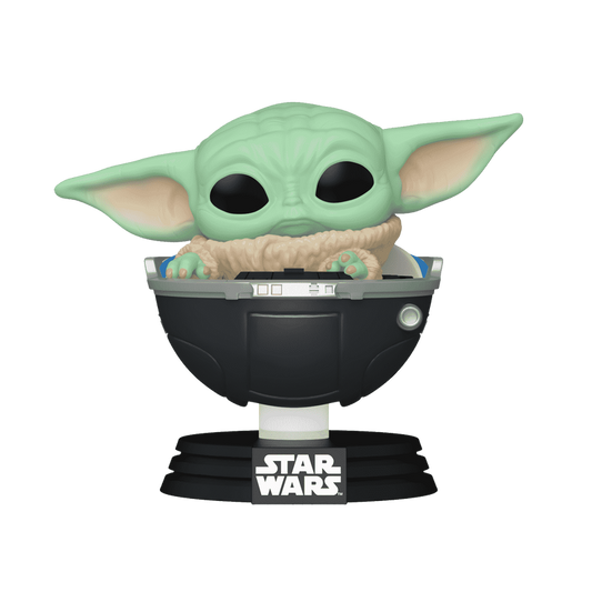 Pop Star Wars Mando Hldy Grogu In Pram Vinyl Figure