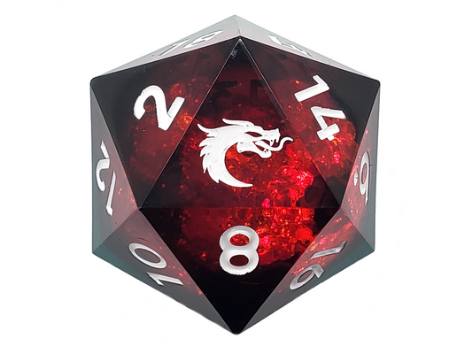 Old School Dice: Sharp Edged 35mm D20 - Liquid Infused