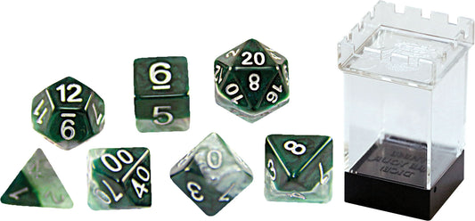 Halfsies Dice: Adamantine (7 Polyhedral Dice Set)