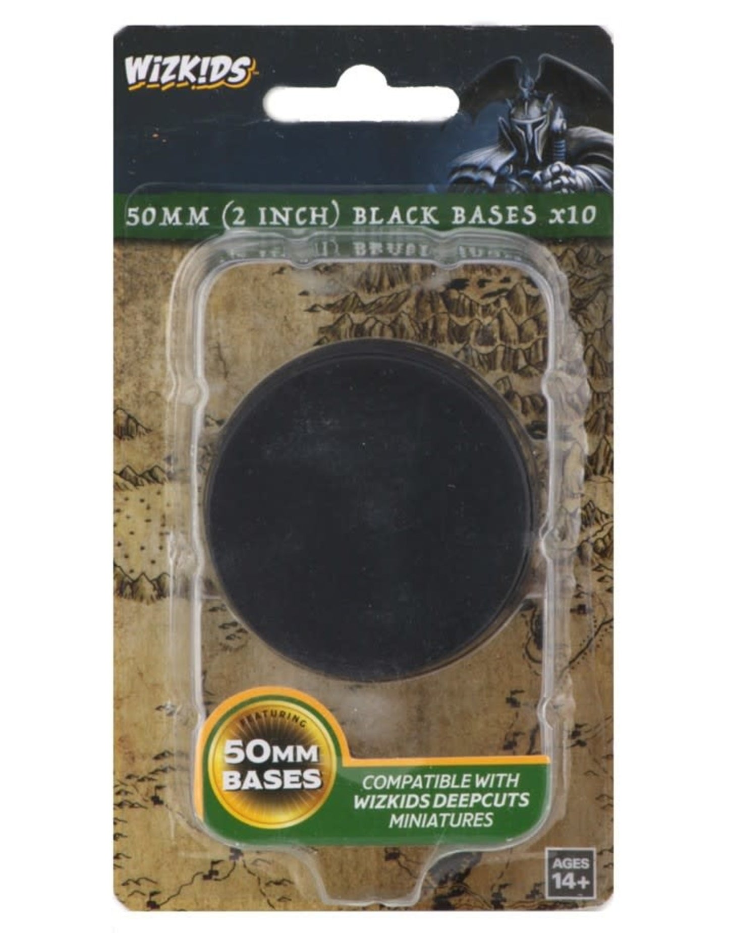 WizKids Deep Cuts Unpainted Miniatures: 50mm Round Base (10) Black