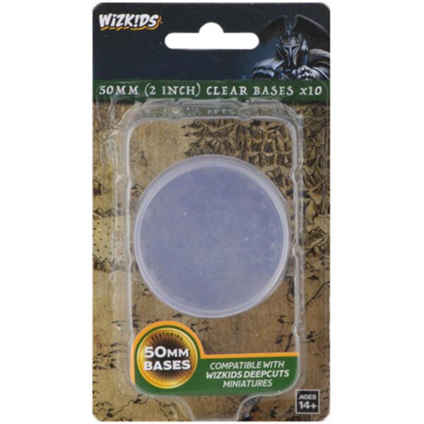 WizKids Deep Cuts Unpainted Miniatures: 50mm Round Base (10) Clear