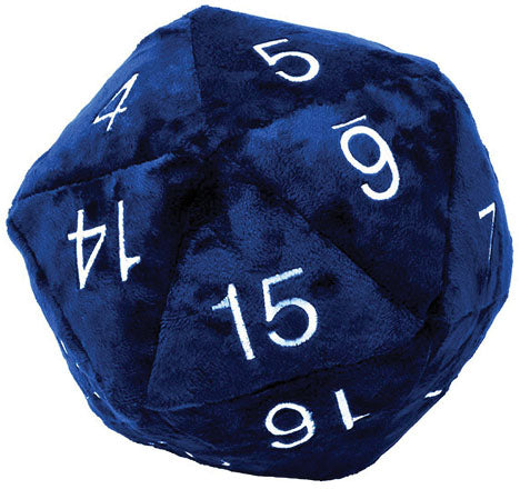 Jumbo D20 Novelty Dice Plush - Blue with Silver