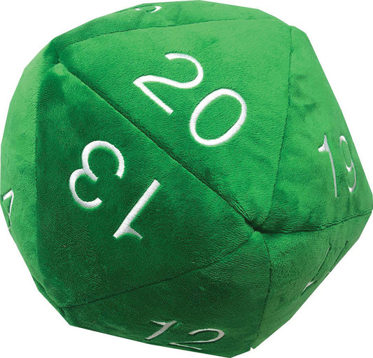 Jumbo D20 Novelty Dice Plush - Green with White