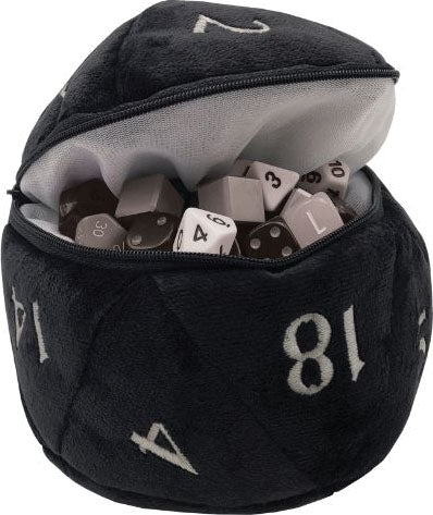 D20 Plush Dice Bag - Black