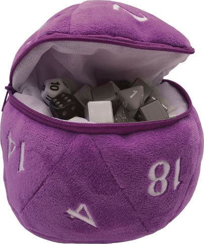 D20 Plush Dice Bag - Purple