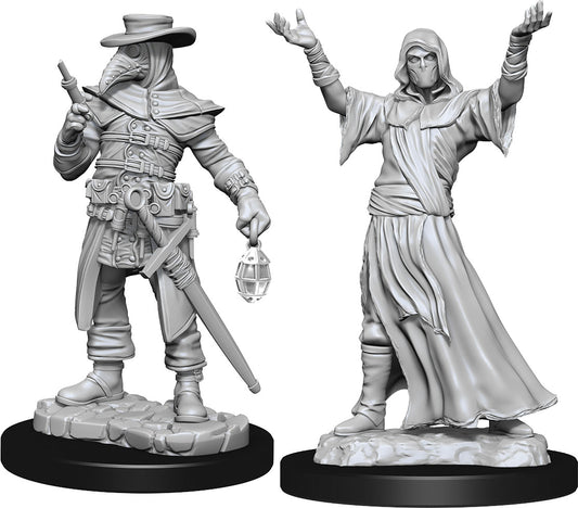 WizKids Deep Cuts Unpainted Miniatures: W15 Plague Doctory & Cultist