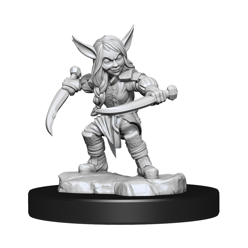 Critical Role Unpainted Miniatures: W01 Goblin Sorceror and Rogue Female