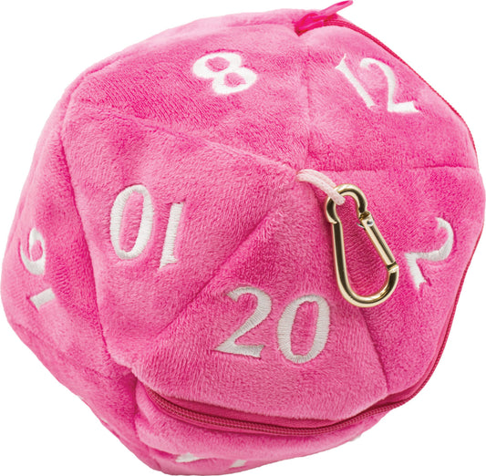 D20 Plush Dice Bag - Hot Pink