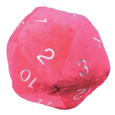 Jumbo D20 Novelty Dice Plush - Hot Pink