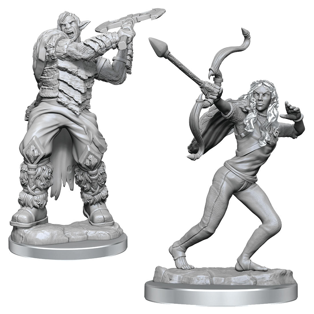 Critical Role Unpainted Miniatures: W04 Ashari Stoneguard & Ashari Skydancer