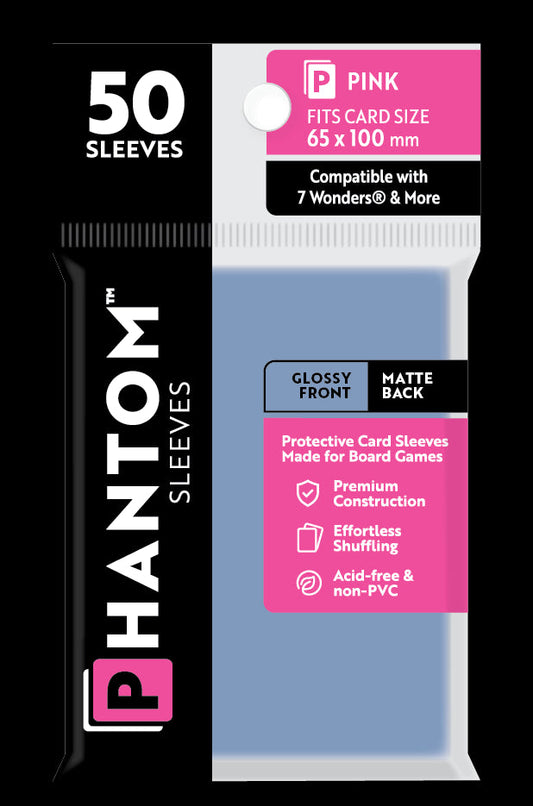 Phantom Sleeves: "Pink Size" (65mm x 100mm) - Gloss/Matte (50)