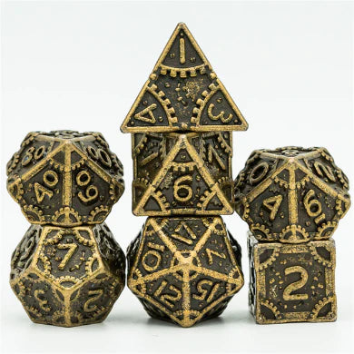 SteamPunk: Bronze - Metal RPG Dice Set