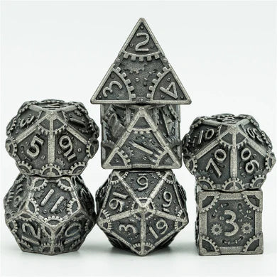 SteamPunk: Silver - Metal RPG Dice Set