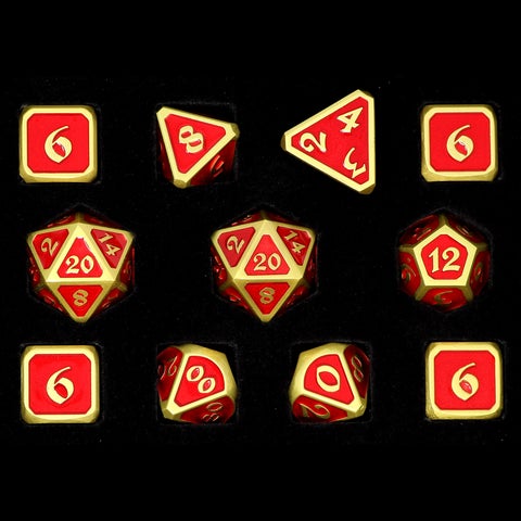 Die Hard Dice: Mythica Satin Gold Ruby 11 Piece RPG Set