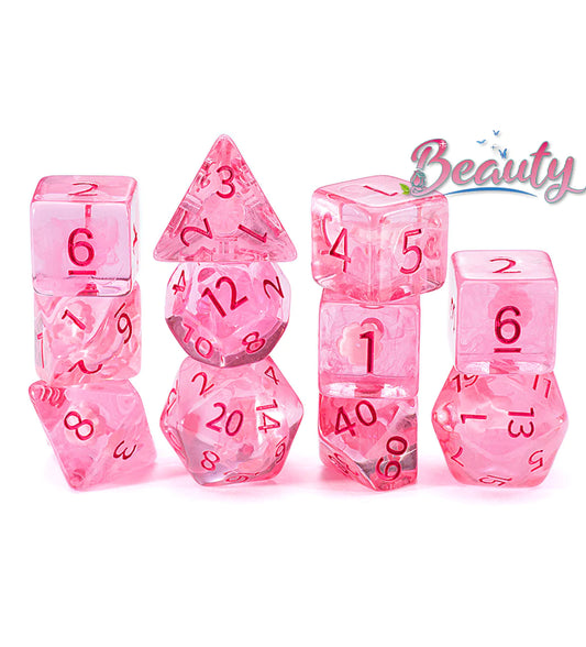 “Beauty” Inclusion Dice (7 Polyhedral Dice Set)