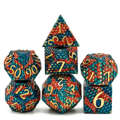 Dragon Scale: Blue Fire - Metal RPG Dice Set