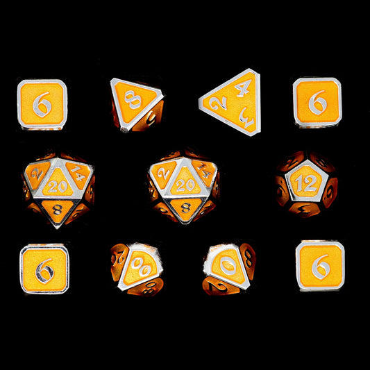 Die Hard Dice 11 Piece RPG Set - Mythica Platinum Citrine