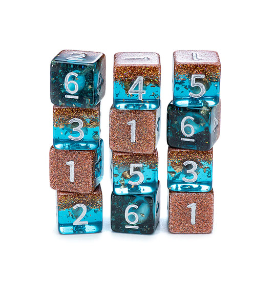 “Biome: Deep Sea” Inclusion Dice (7 Polyhedral Dice Set)