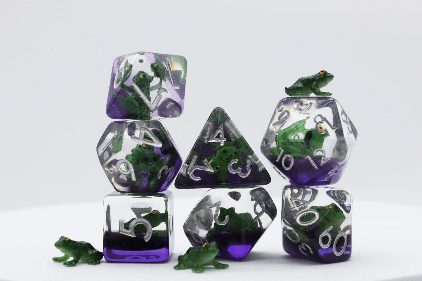 Foam Brain Games Plastic Dice Green Poison Frog RPG Dice Set