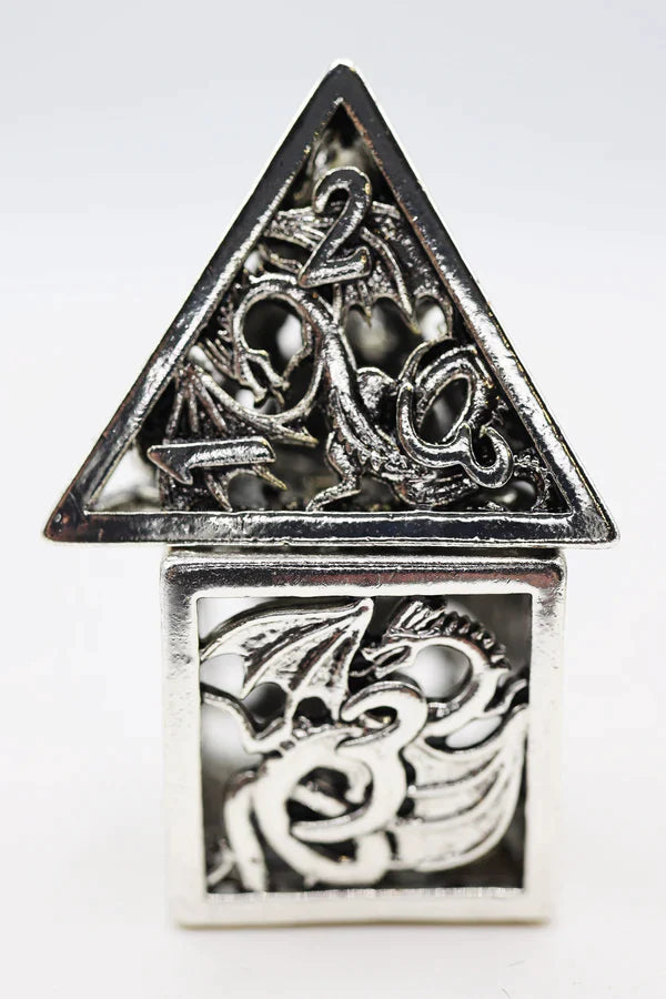 Steel Dragon - Hollow Metal RPG Dice Set