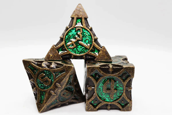 Foam Brain Games: Ancient Forest Arrow Metal RPG Dice Set