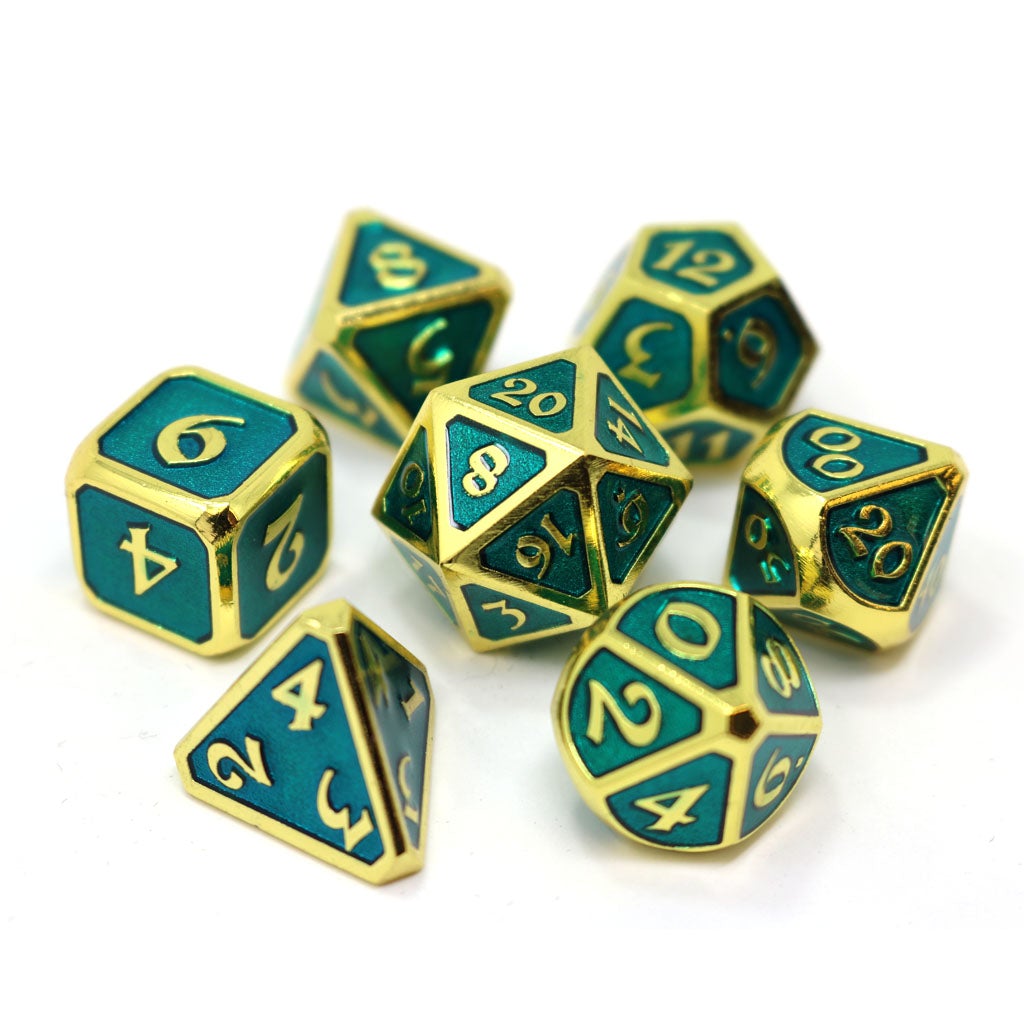 7 Piece RPG Set - Mythica Gold Aquamarine