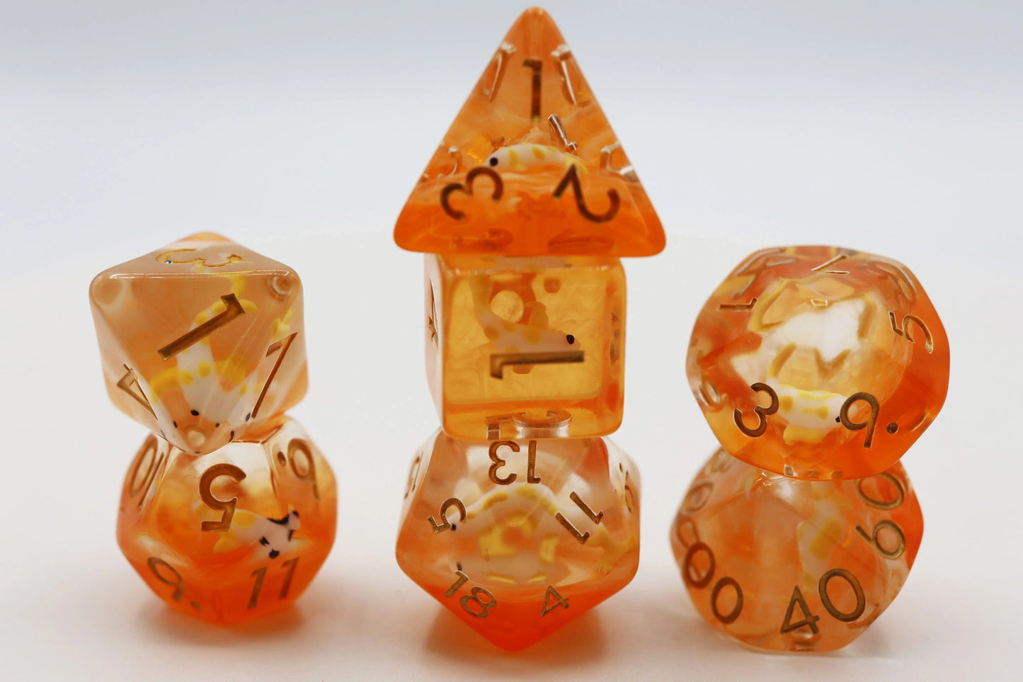 Foam Brain Games Plastic Dice Golden Koi Fish RPG Dice Set