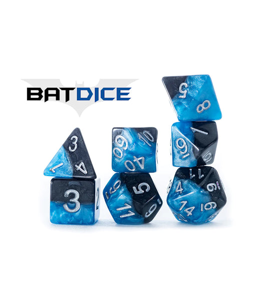 Halfsies Dice: Bat (7 Polyhedral Dice Set)