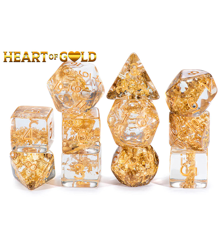 “Heart of Gold” Neutron Dice (7 Polyhedral Dice Set)