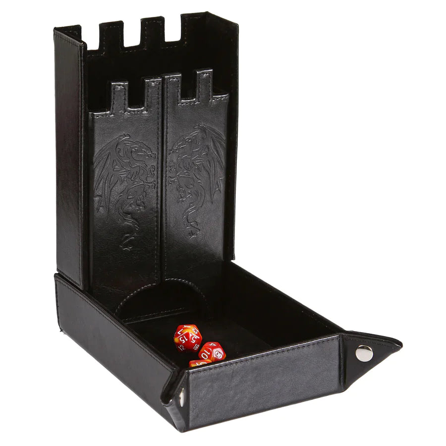 Forged Draco Castle Dice Tower & Dice Tray (Black)