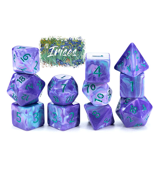 “Irises” Van Gogh Dice (7 Polyhedral Dice Set)