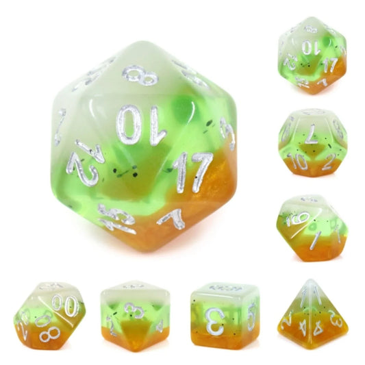 Foam Brain Games Plastic Dice Kiwi Fruit RPG Dice Set