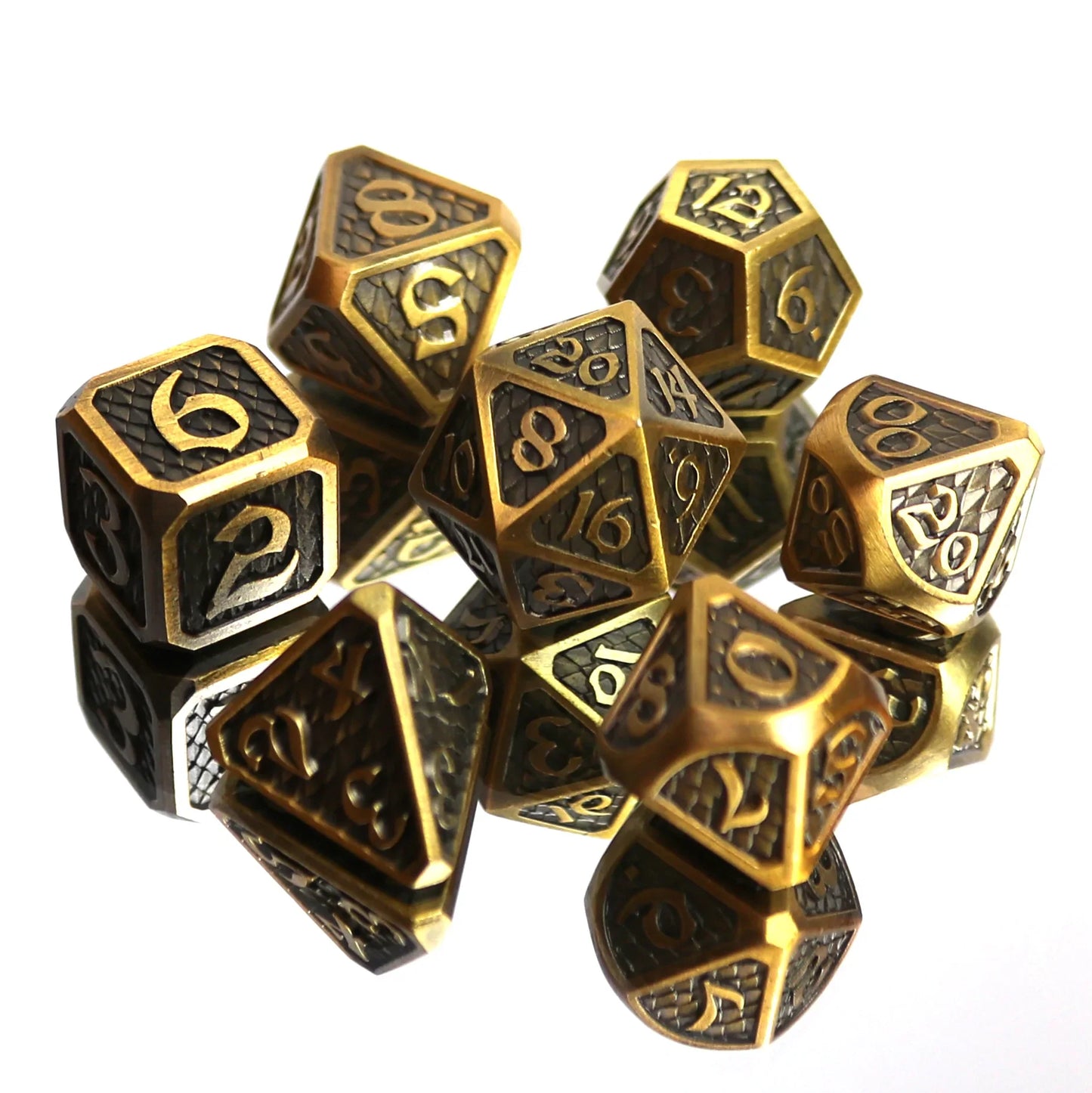 7 Piece RPG Set - Drakona Eldric Electrum