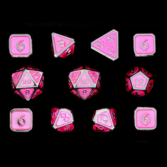 Die Hard Dice 11 Piece RPG Set - Mythica Platinum Pink Sapphire