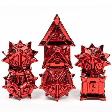 Warrior's Flail: Red - Metal RPG Dice Set