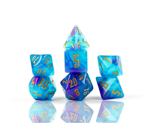 RPG Dice Set (7): Cerulean Nebula