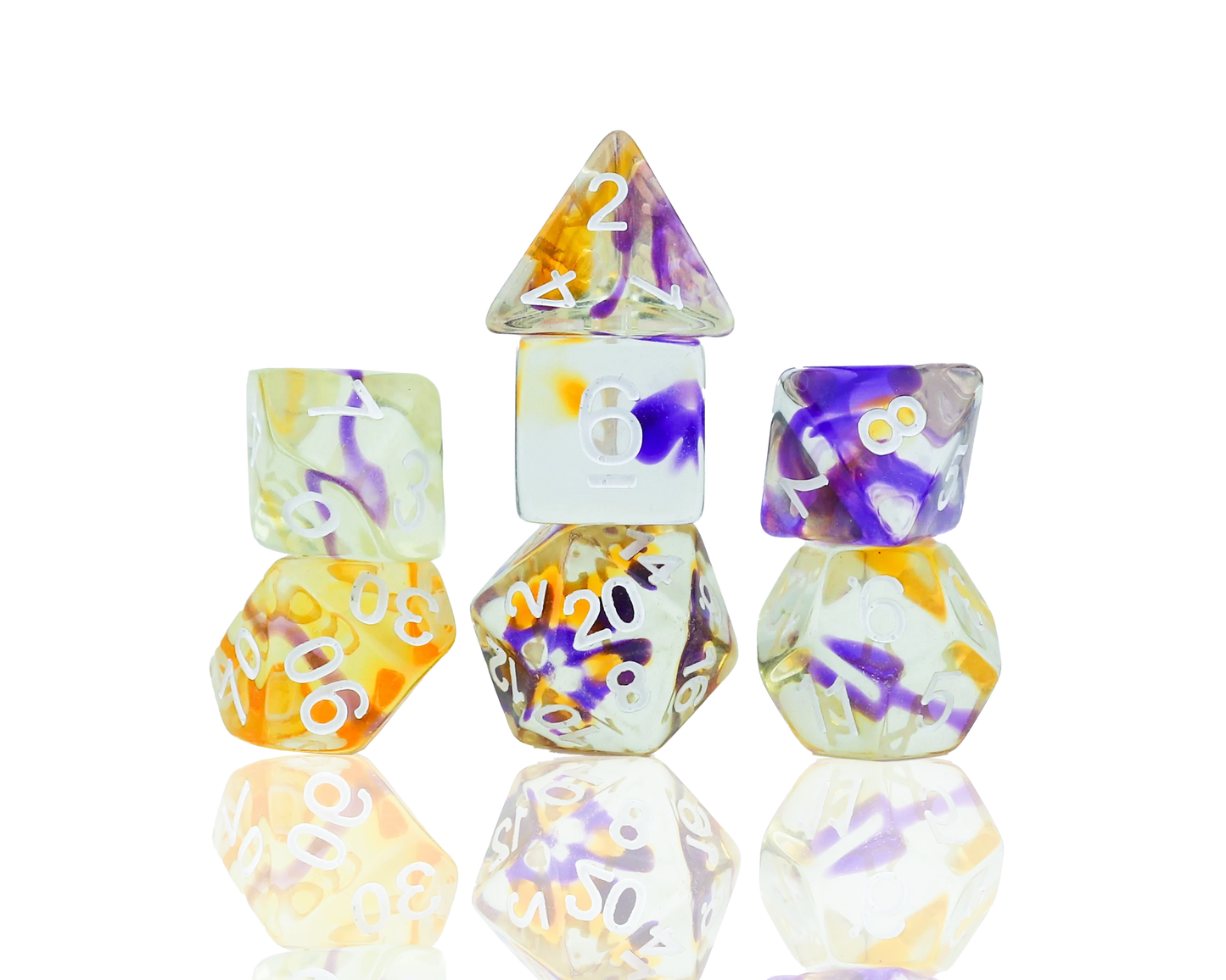 RPG Dice Set (7): Violet Swirl