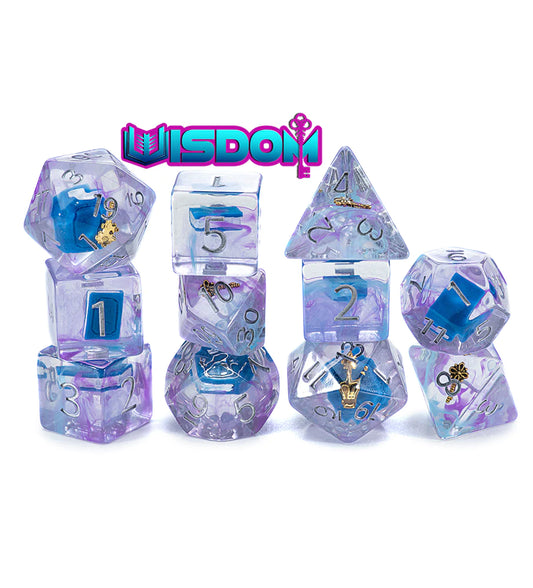 "Wisdom" Inclusion Dice (7 Polyhedral Dice Set)