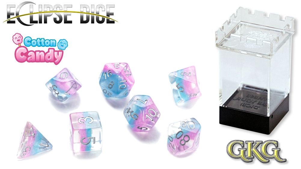 Eclipse Dice: Cotton Candy (7 Polyhedral Dice Set)