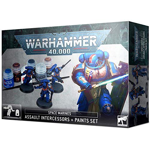 warhammer 40,000 space marines assault intercessors paints set